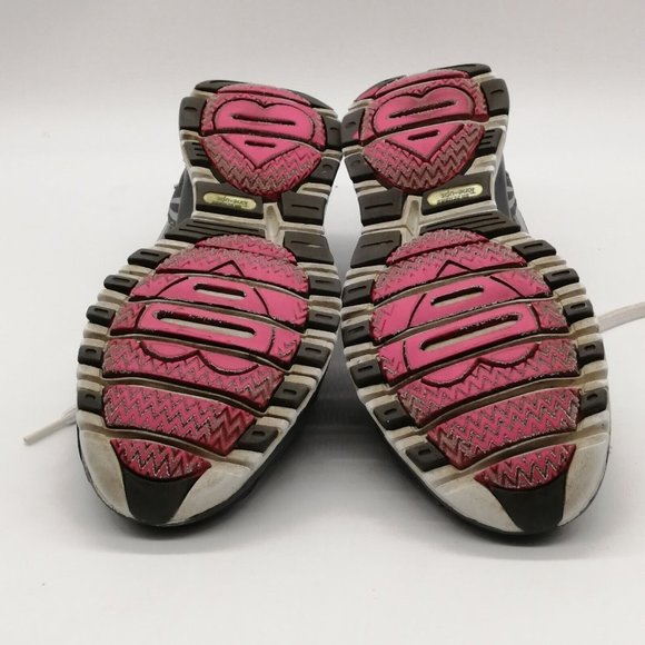 Skechers Womens Sneakers Tones Up Fitness Gray Pink Lace Up Round Toe Low Top 8 - Picture 4 of 9